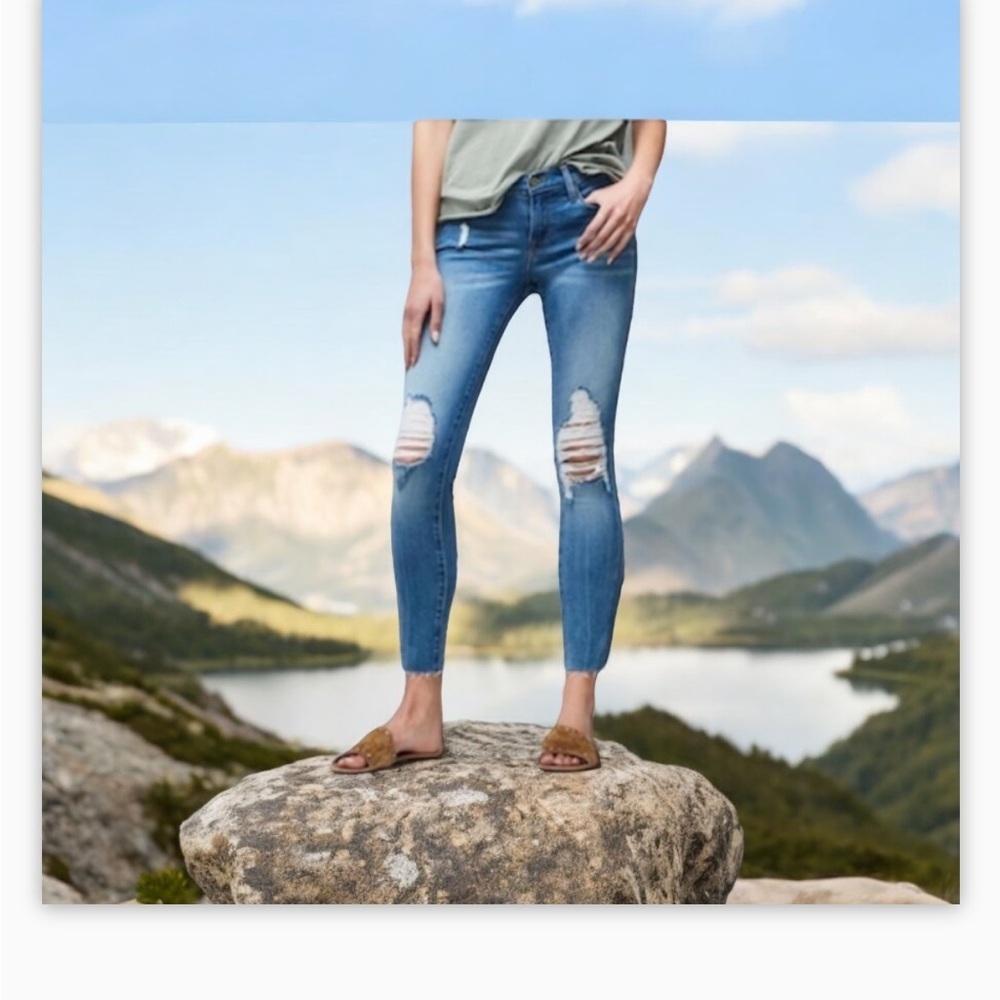 Frame Denim Le Skinny De Jeanne Skinny Crop Jean - Sz29 EUC-Distressed raw hem☀️ - Picture 5 of 16